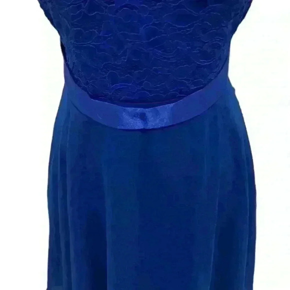 Women’s royal blue lace and chiffon BERY LOVE dress - Picture 4 of 7